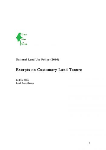 NLUP Excerpts on customary tenure