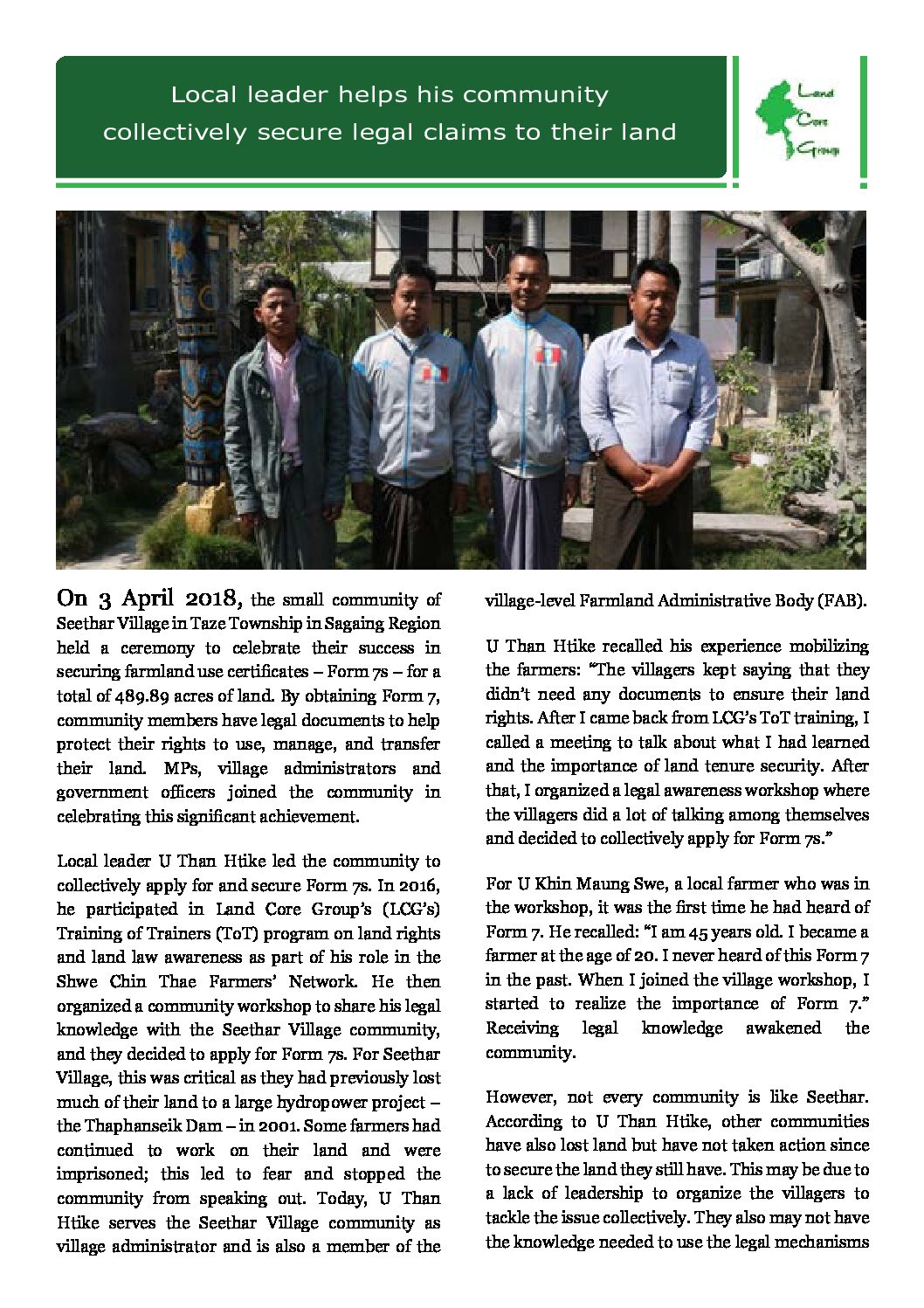 Local leader helps his community collectively secure legal claims to their land
